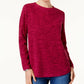 Karen Scott Camiseta Feminina Spacedye Microfleece Roxa Tamanho Médio