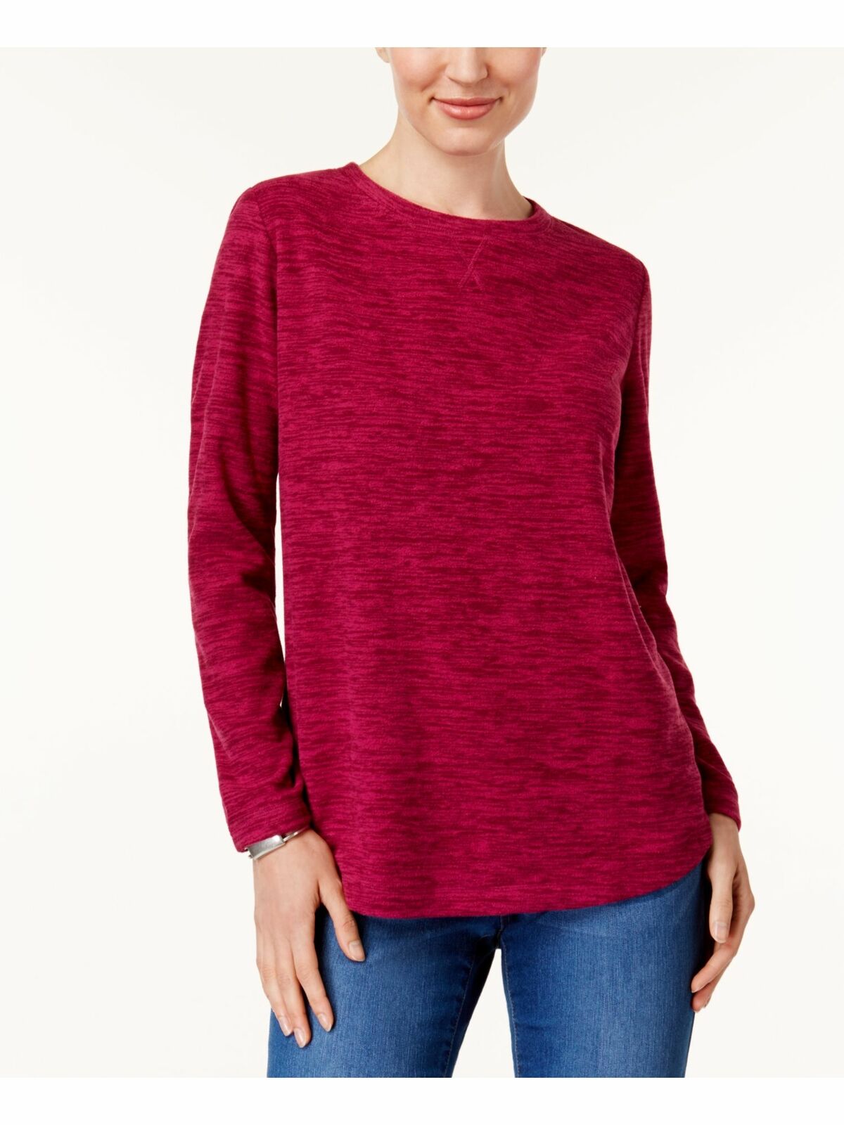 Karen Scott Camiseta Feminina Spacedye Microfleece Roxa Tamanho Médio