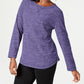 Karen Scott Spacedye Microfleece Cassis Top Feminino Tamanho Extra Grande