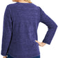 Karen Scott Spacedye Microfleece Cassis Top Feminino Tamanho Extra Grande