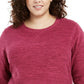 Karen Scott Sport Space-Dye Microfleece Top Feminino Magenta Tamanho X-G
