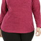 Karen Scott Sport Space-Dye Microfleece Top Feminino Magenta Tamanho X-G