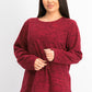 Karen Scott Sport Space-Dye Microfleece Top Feminino Médio Vermelho Tamanho Médio