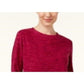 Karen Scott Sport Space-Dye Microfleece Top Feminino Vermelho Tamanho P