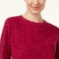 Karen Scott Sport Space-Dye Microfleece Top Feminino Vermelho Tamanho Extra Pequeno