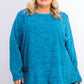 Karen Scott Blusa Plus Size Feminina de Microfleece Marmorizada Azul Tamanho 2 Extra Grande