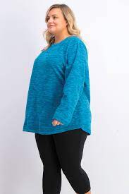 Karen Scott Blusa Plus Size Feminina de Microfleece Marmorizada Azul Tamanho 2 Extra Grande