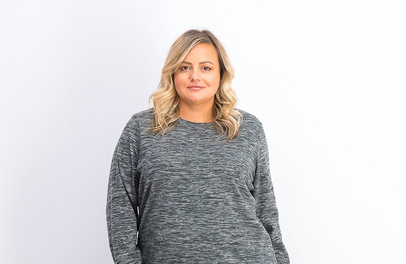 Karen Scott Blusa Plus Size Feminina de Microfleece Marmorizada Preta Tamanho 3 Extra Grande