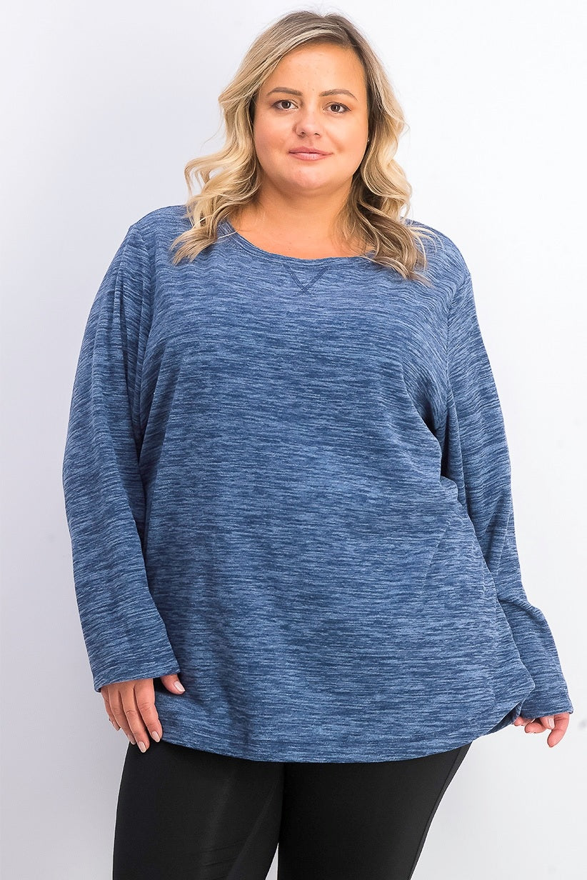 Blusa feminina com estampa floral e frente torcida, preta, tamanho médio, da Style &amp; Co