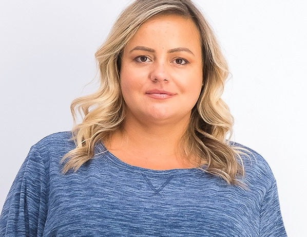 Karen Scott Blusa Plus Size Feminina Microfleece Marmorizada Azul Tamanho 0X