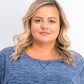 Blusa feminina com estampa floral e frente torcida, preta, tamanho médio, da Style &amp; Co
