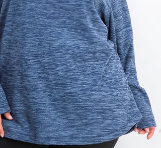 Karen Scott Blusa Plus Size Feminina Microfleece Marmorizada Azul Tamanho 0X