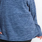 Blusa feminina com estampa floral e frente torcida, preta, tamanho médio, da Style &amp; Co