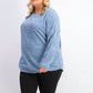 Karen Scott Blusa Plus Size Feminina de Microfleece Marmorizada Preta Tamanho Extra Grande