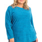 Karen Scott Plus Sport Space-Dye Microfleece Top Feminino Azul-petróleo Tamanho 3 Extra Grande