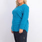 Karen Scott Plus Sport Space-Dye Microfleece Top Feminino Azul-petróleo Tamanho 3 Extra Grande