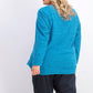 Karen Scott Plus Sport Space-Dye Microfleece Top Feminino Azul-petróleo Tamanho 3 Extra Grande