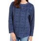 Karen Scott Camiseta Feminina Esportiva Estampada Microfleece Azul Tamanho Médio