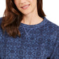 Karen Scott Camiseta Feminina Esportiva Estampada Microfleece Azul Tamanho Médio