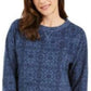 Karen Scott Camiseta Feminina Esportiva Estampada Microfleece Azul Tamanho Extra Grande