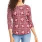Blusa feminina com estampa de azulejos Charter Club, vermelha, tamanho extra grande