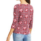 Blusa feminina com estampa de azulejos Charter Club, vermelha, tamanho extra pequeno