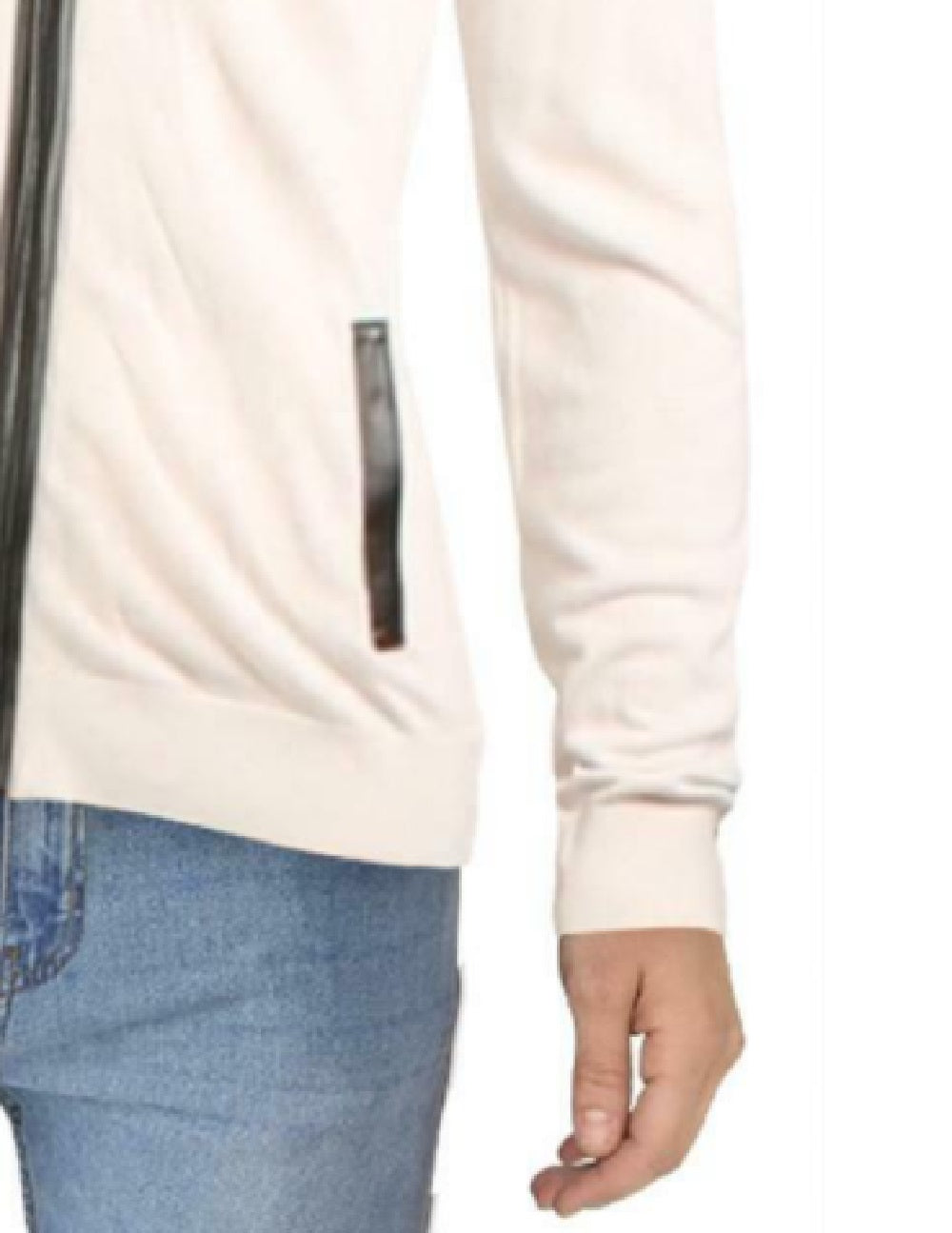 Cardigan masculino com zíper frontal INC International Concepts, branco neve, tamanho grande