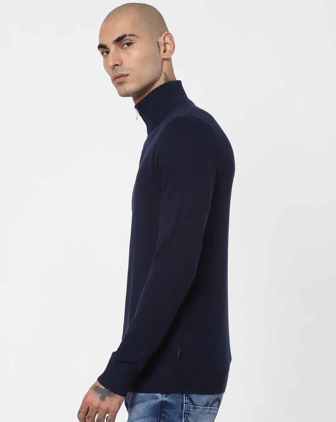 Suéter masculino Elite de gola alta da INC International Concepts, azul escuro, tamanho X-S