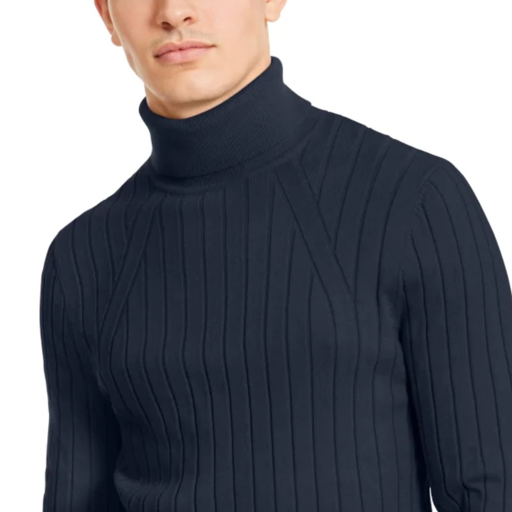 Suéter masculino Elite de gola alta da INC International Concepts, azul escuro, tamanho XXG