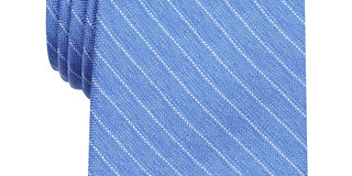Gravata listrada masculina Alfani azul escuro tamanho regular