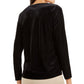 Blusa de veludo com decote assimétrico Alfani feminina, preta, tamanho médio