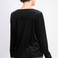Blusa de veludo com decote assimétrico Alfani feminina, preta, tamanho grande