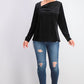Blusa de veludo com decote assimétrico Alfani feminina, preta, tamanho grande