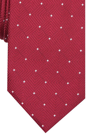 Gravata Alfani Masculina com Bolinhas Geométricas Vermelha Tamanho Regular