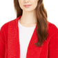 Cardigan feminino com gola xale e frente aberta, tamanho médio, vermelho, estilo &amp; co