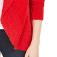 Cardigan feminino com gola xale e frente aberta, tamanho médio, vermelho, estilo &amp; co