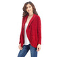 Cardigan feminino estilo &amp; co com gola xale e frente aberta, vermelho, tamanho pequeno
