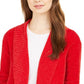 Cardigan feminino de malha chenille com gola xale estilo &amp; co, vermelho, tamanho extra grande