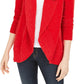 Cardigan feminino de malha chenille com gola xale estilo &amp; co, vermelho, tamanho extra grande