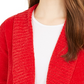 Cardigan feminino de malha chenille com gola xale estilo &amp; co, vermelho, tamanho extra pequeno