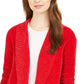 Cardigan feminino de malha chenille com gola xale, tamanho 2, vermelho, extra grande, estilo &amp; co