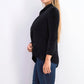 Cardigan Feminino de Gola Xale em Chenille Estilo &amp; Co Preto Tamanho Pequeno XS