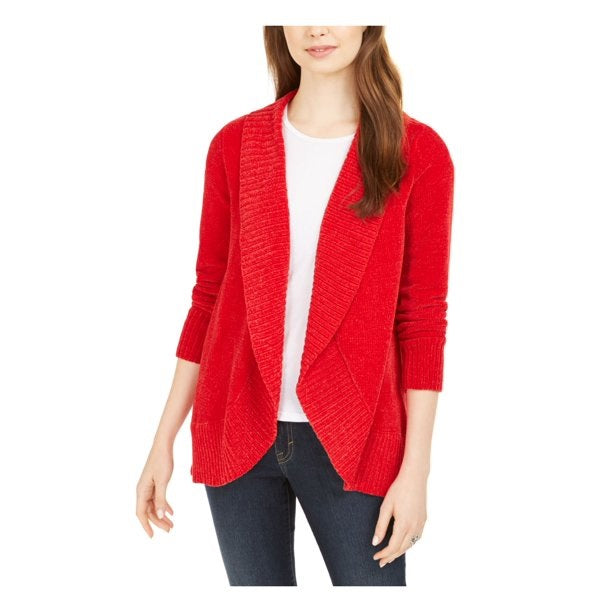 Cardigan feminino texturizado canelado manga comprida aberto tamanho PP
