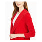 Cardigan feminino texturizado canelado manga comprida aberto tamanho PP
