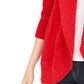 Cardigan feminino pequeno com gola xale e frente aberta, tamanho pequeno, vermelho, estilo &amp; co