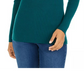 Suéter feminino de gola alta canelada estilo &amp; co verde escuro tamanho GG