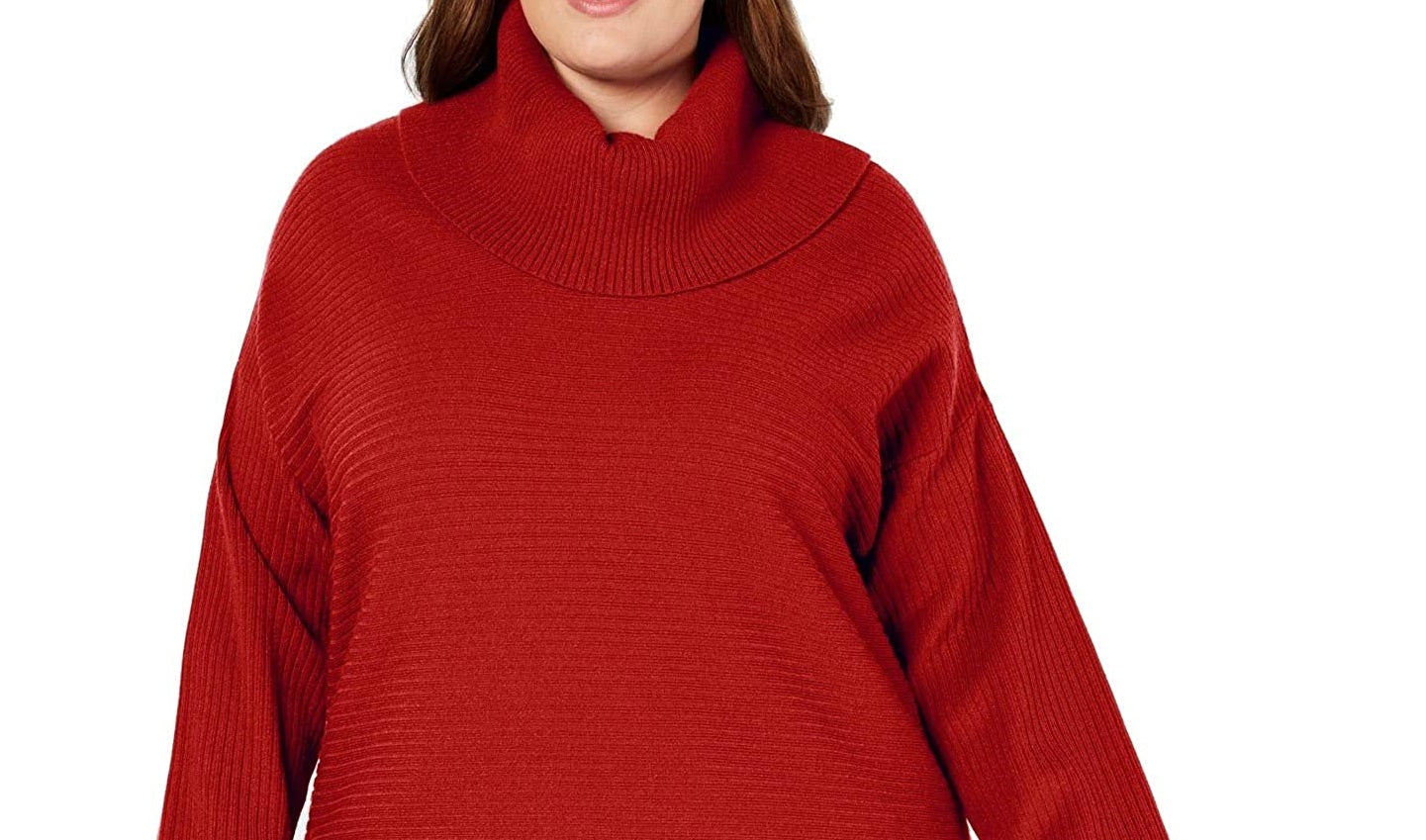 Suéter feminino de gola alta canelada Style &amp; Co, vermelho, tamanho 2, extra grande