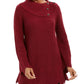 Suéter canelado com bainha recortada feminino Style &amp; Co, vermelho escuro, tamanho X-S