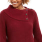 Suéter canelado com bainha recortada feminino Style &amp; Co, vermelho escuro, tamanho X-S