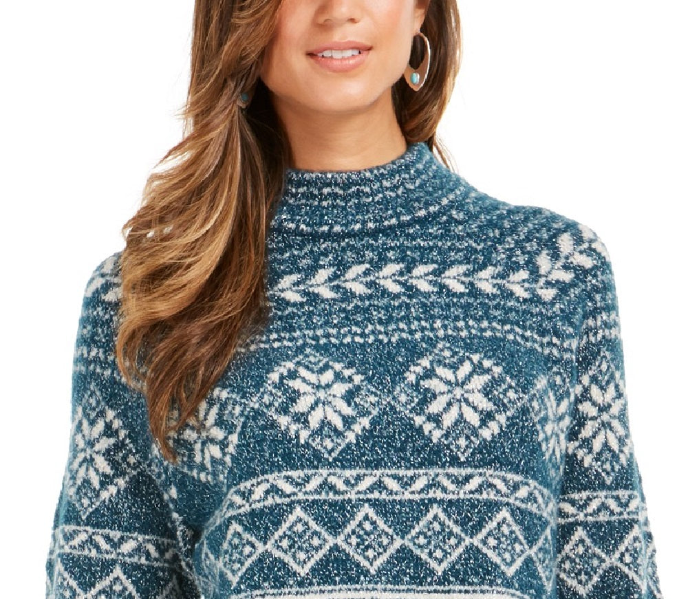 Suéter túnica feminino Fair Isle Fi Dark Kale da Style &amp; Co